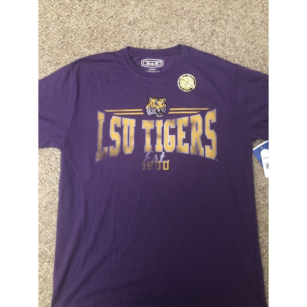 LSU Tigers Large Purple T Shirt NWT Short Sleeve Est. 1860